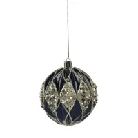 Ёлочные шары новогодние &laquo;Савьер&raquo;, набор 12 шт., d=8 см, чёрно-золотой