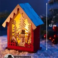 Ёлочная игрушка &laquo;Снеговичок&raquo; 12&times;10 см, подвеска, от батареек AG10&times;3, свечение тёплое белое