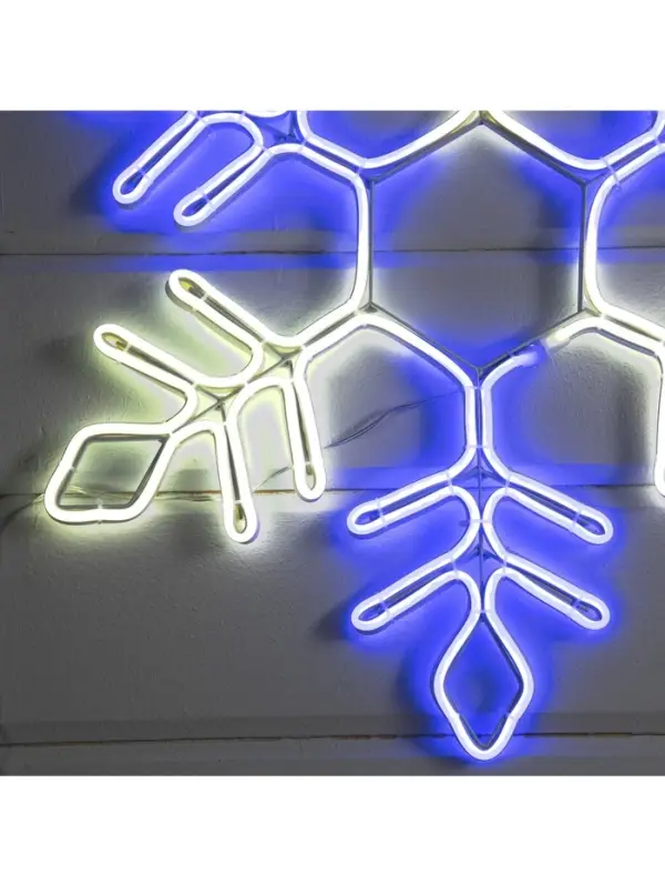 Неоновая фигура &laquo;Снежинка&raquo;, 57 см, 576 LED, 12 В, 8 режимов, свечение синее/белое