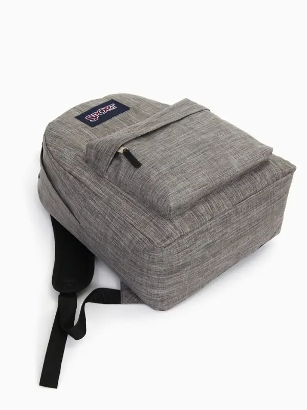 Рюкзак школьный на молнии, с карманом, однотонный, размер 30&times;14&times;41 см, графитовый