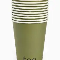 Стаканы одноразовые бумажные для чая, цвет оливковый, 10 шт, 250 мл