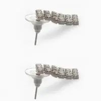 Набор 2 предмета: серьги, чокер &laquo;Лёд&raquo;, три ряда, белый в серебре, 30 см