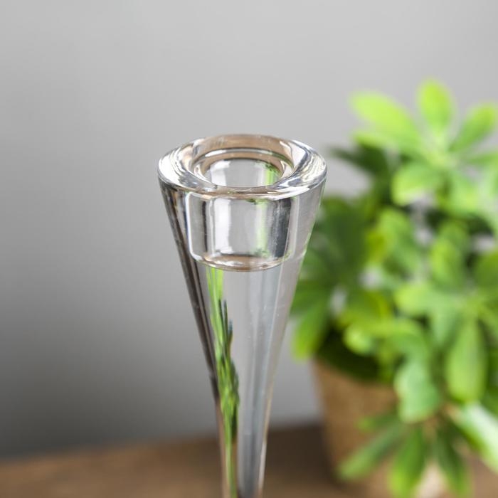 Подсвечник стекло на 1 свечу  Подсвечник стекло на 1 свечу "Бокал" набор 2 шт прозрачный  29х10,7х10,7 см