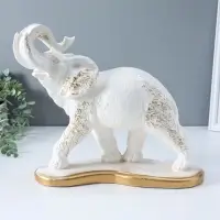 Копилка для денег &laquo;Слон индийский&raquo;, белый с золотом, 35&times;40&times;15 см