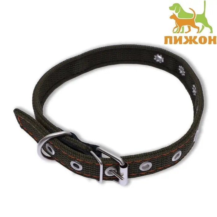 Ошейник брезентовый двухслойный, безразмерный, 55&times;2.5 см, ОШ 25-45 см