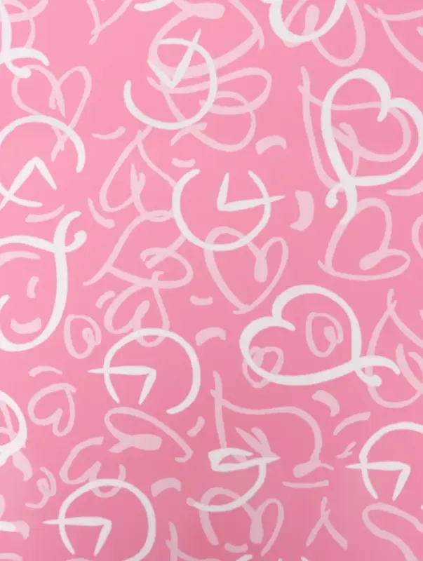 Плёнка флористическая для цветов, &laquo;Сердца&raquo;, розовая, 57&times;57 см