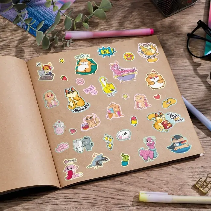 Альбом детских наклеек Wow, 8 листов, 11 х 13.5 см