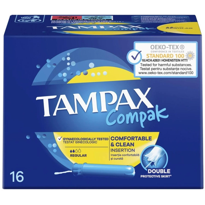 Тампоны женские гигиенические TAMPAX Compakс Regular Duo 16шт/уп