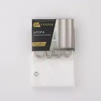 Штора для ванной комнаты SAVANNA &laquo;Элегант&raquo;, с люверсами и металлическими кольцами, 180&times;180 см, PEVA