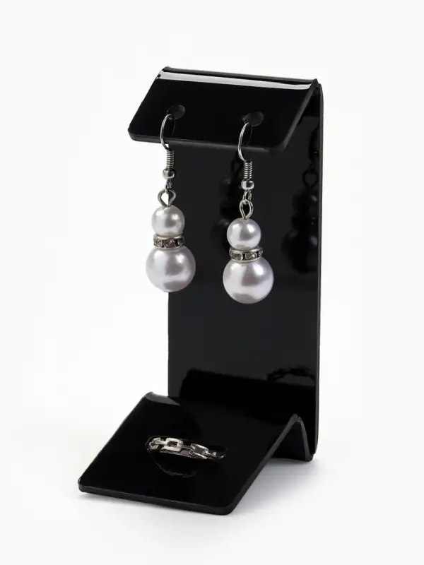 Подставка под серьги, кольцо, 4×4.5×9.5 см, толщина 2 мм, чёрная Подставка под серьги, кольцо, 4×4.5×9.5 см, толщина 2 мм, чёрная