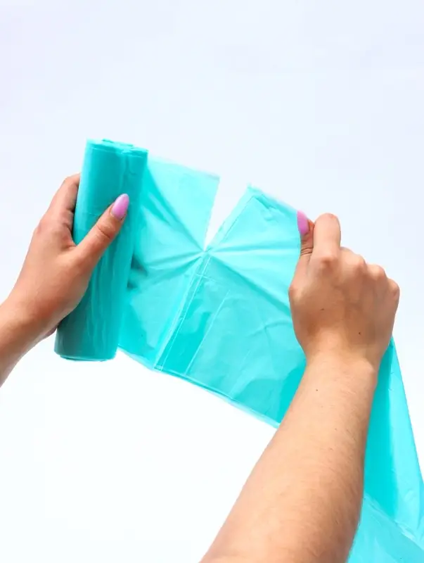 Мешки для мусора в рулоне ПСД 100 л, бирюзовые, 18 мкм 10 шт. 65&times;90 см