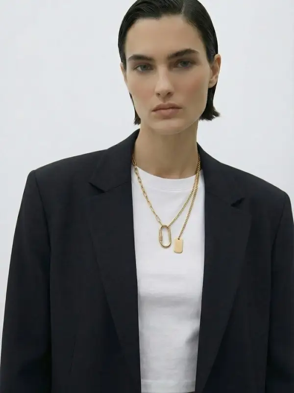 Цепь "Карабин", цвет золото