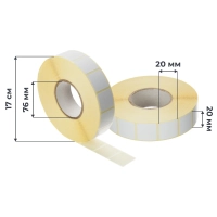 Термоэтикетки Т/ТОП 20х20, 6000 шт/рул, вт.76, 6 рул/уп (спайка)