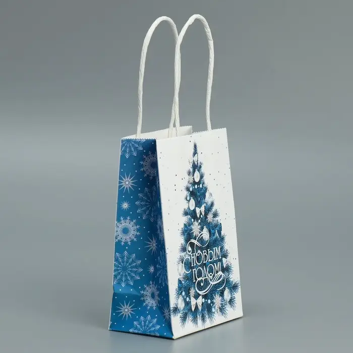 Пакет подарочный новогодний крафтовый «Снежная нежность», 15 х 10 х 6 см Пакет подарочный новогодний крафтовый «Снежная нежность», 15 х 10 х 6 см