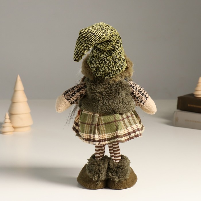 Кукла интерьерная Кукла интерьерная "Кикиморка в зелёном наряде в колпаке" 32 см