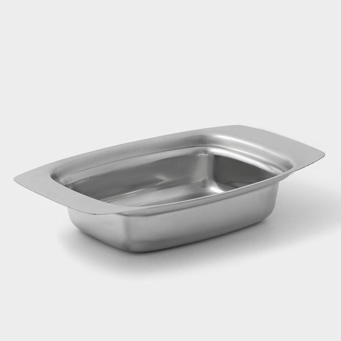 Маслёнка из нержавеющей стали Доляна, 19,5×12 см, цвет хромированный Маслёнка из нержавеющей стали Доляна, 19,5×12 см, цвет хромированный