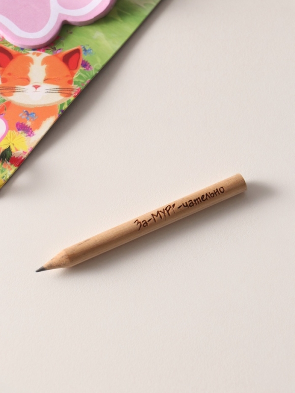 Магнит с блоком для записей и карандашом  Магнит с блоком для записей и карандашом "За-МУРР-чательно" 9х13 см