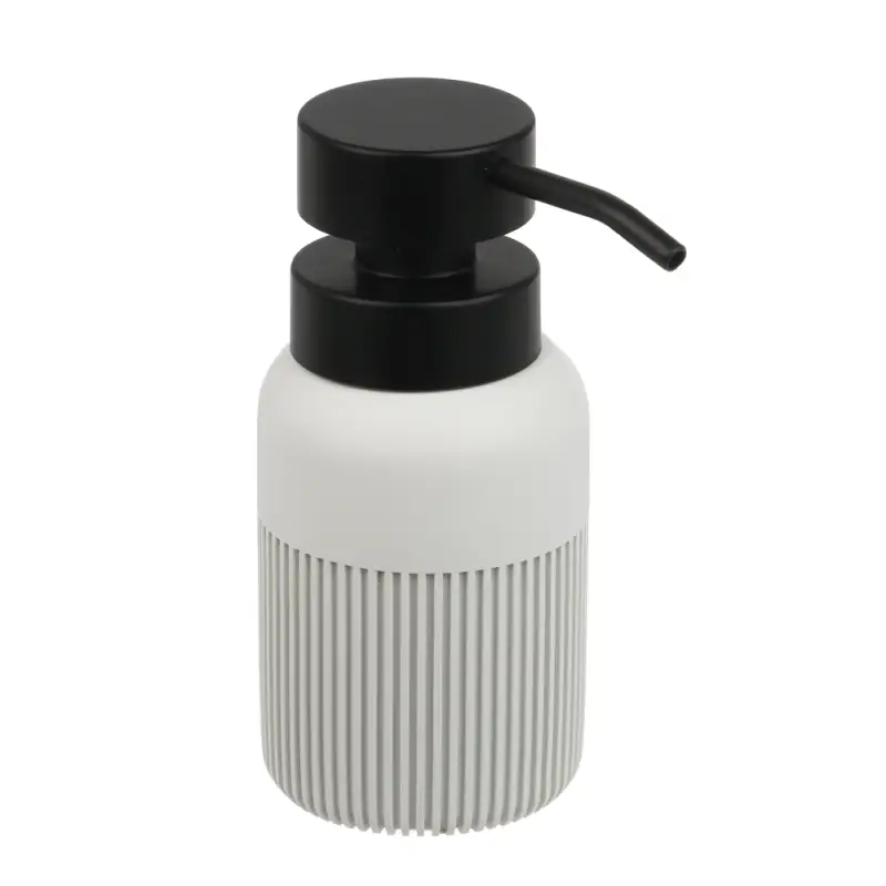 Диспенсер для жидкого мыла тм VETTA Модена, 230мл, полирезин, молочный, 7x7x15см