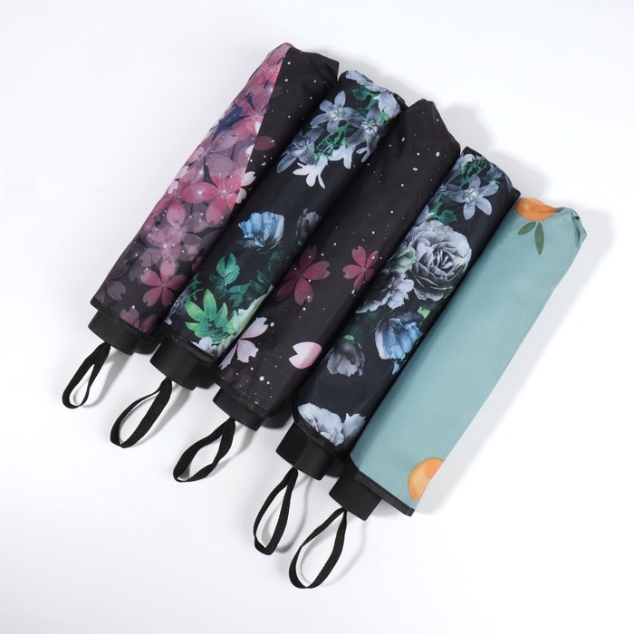 Зонт механический «Цветы», эпонж, 4 сложения, 8 спиц, R = 48/55 см, D = 110 см, цвет МИКС Зонт механический «Цветы», эпонж, 4 сложения, 8 спиц, R = 48/55 см, D = 110 см, цвет МИКС