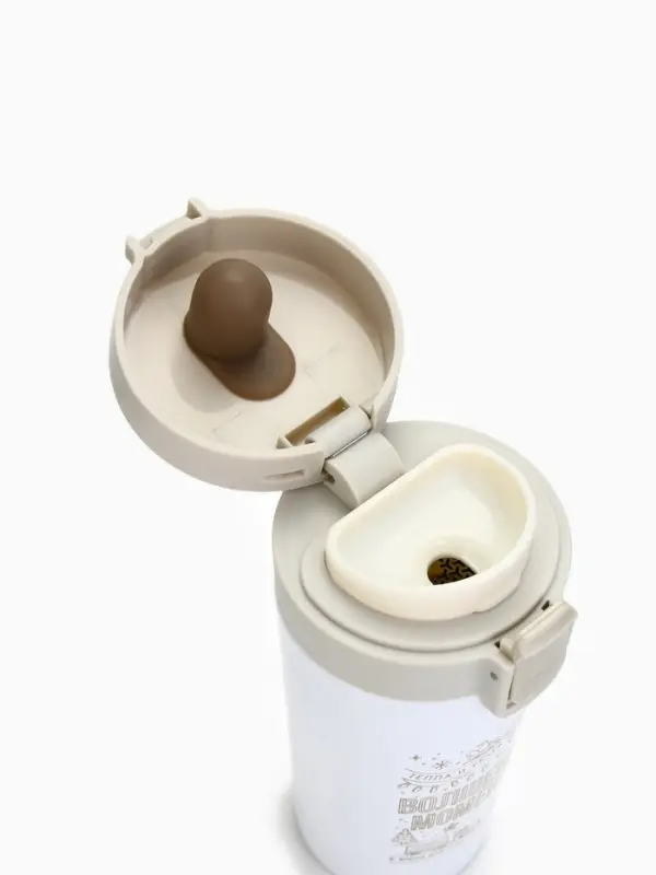 Термокружка новогодняя с кнопкой &laquo;Верь в мечту&raquo;, 350 мл, белый