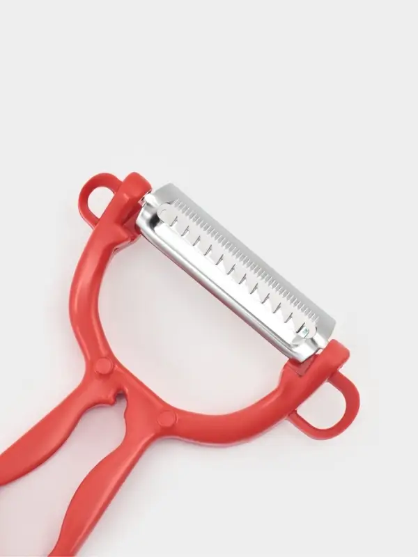 Овощечистка двухсторонняя Libra Plast &laquo;Скраб&raquo;, 18 см, красная