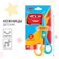 Ножницы детские 13 см, пластиковые двухцветные ручки, Тачки, МИКС Ножницы детские 13 см, пластиковые двухцветные ручки, Тачки, МИКС