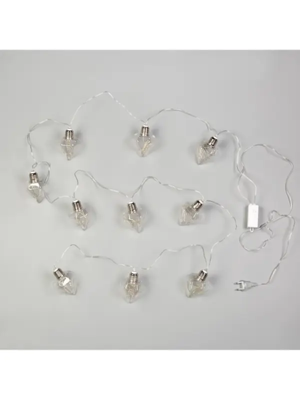 Гирлянда &laquo;Нить&raquo; 3 м с насадками &laquo;Лампочки кристалл&raquo;, IP20, прозрачная нить, 80 LED, свечение белое, 8 режимов, 220 В