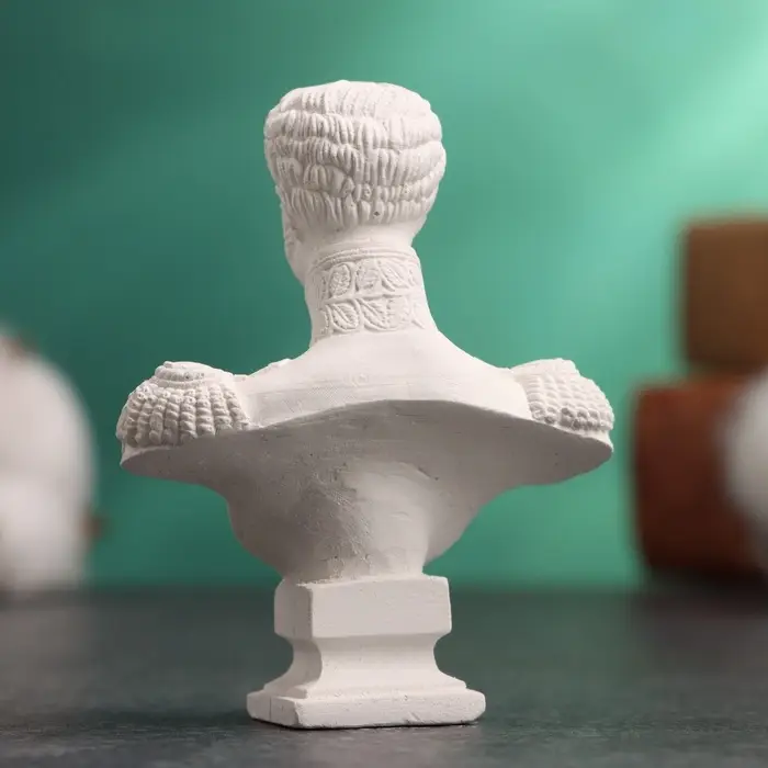 Бюст &laquo;Император Александр I&raquo;, фигурка гипс, белый, 5&times;2&times;6.5 см