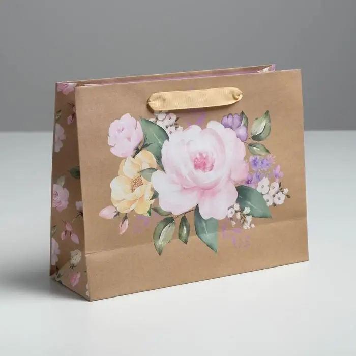 Пакет подарочный крафтовый, упаковка, «Самой Лучшей», MS 23 х 18 х 10 см Пакет подарочный крафтовый, упаковка, «Самой Лучшей», MS 23 х 18 х 10 см