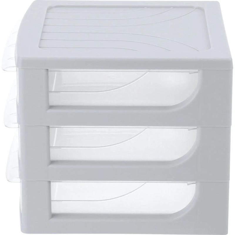 Бокс с выдвижными лотками А6 175х186х214мм 3выдв.отд, светло-сер. 433224030