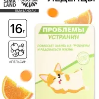 Леденцы в блистере &laquo;Проблемы устранин&raquo;, вкус: апельсин, 16 г