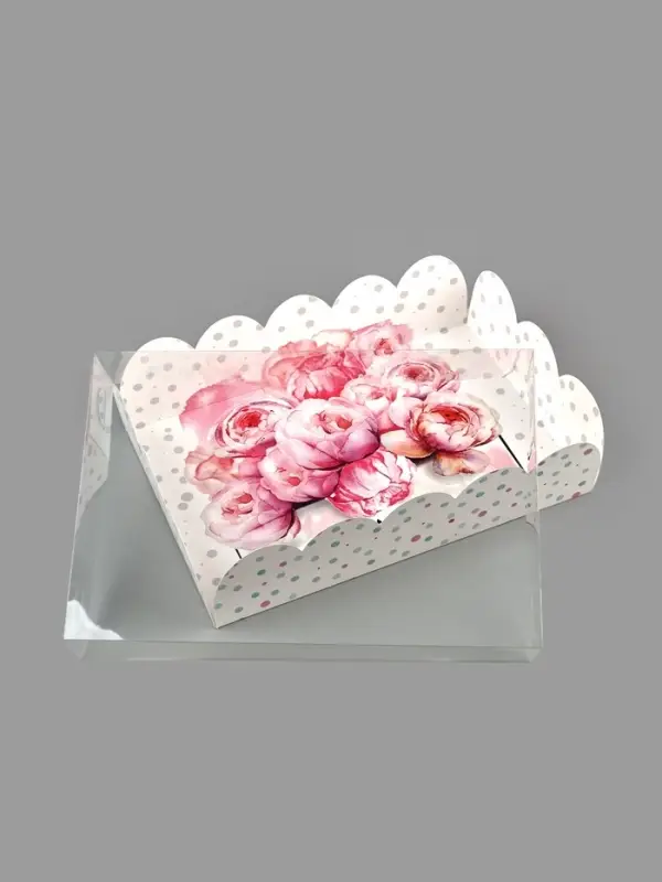 Коробка для печенья, кондитерская упаковка с пластиковой крышкой, &laquo;Счастье ждет тебя&raquo;, 20&times;30&times;8 см