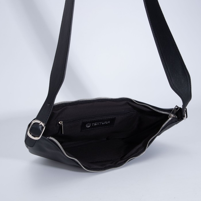 Сумка женская через плечо TEXTURA, маленький размер, цвет чёрный Сумка женская через плечо TEXTURA, маленький размер, цвет чёрный