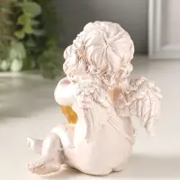 Фигурка полистоун &laquo;Ангелочек с сердцем сидит&raquo;, 14&times;13&times;10 см