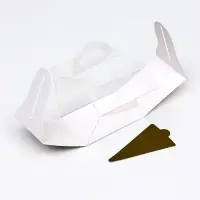 Кондитерская упаковка под пирожное, белая, 12×8×10 см