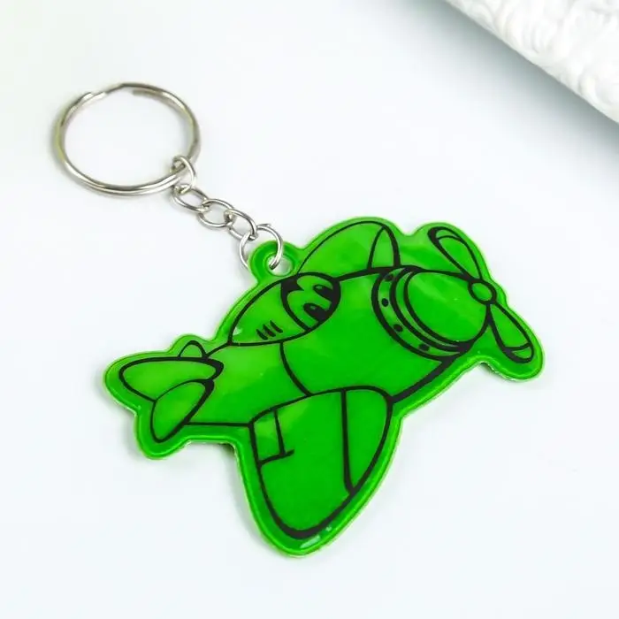 Брелок пластик светоотражающий "Самолёт" МИКС 4,7х6 см