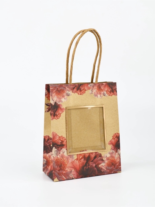 Пакет крафтовый «Цветы» S 12 × 5,5 × 15 см Пакет крафтовый «Цветы» S 12 × 5,5 × 15 см