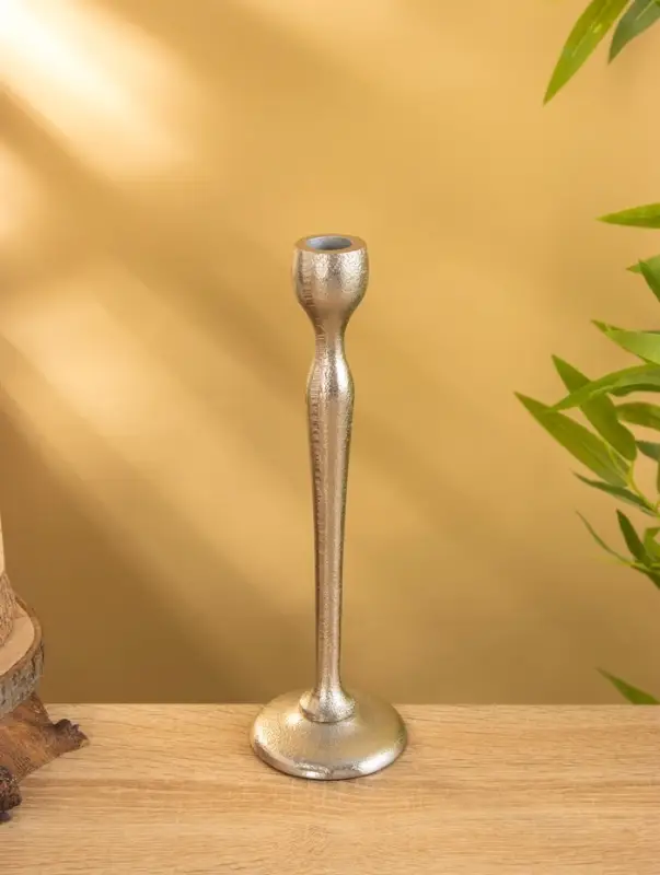 Подсвечник  Подсвечник "Лёд" алюминий 28 см, цв. серебро