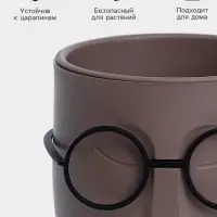 Кашпо для цветов со вставкой &laquo;Стив&raquo;, 650 мл, d=11.5 см, h=10.5 см, цвет французский серый