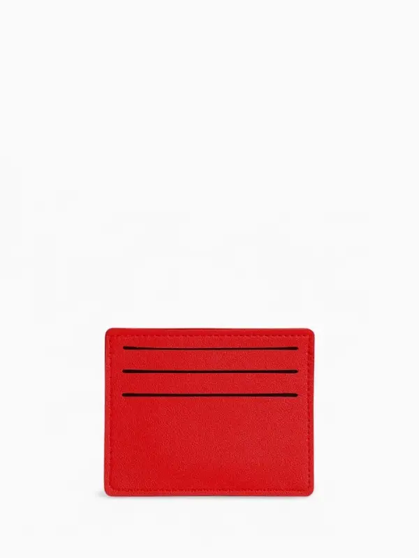 Картхолдер, на 6 карт, отделение для купюр, красный