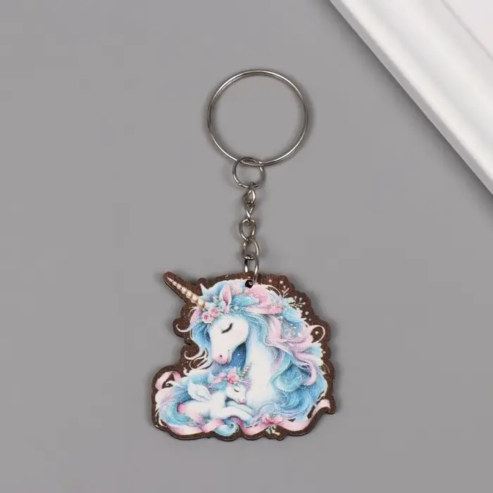 Брелок дерево  Брелок дерево "Семья единорогов" 4х4,2х0,3 см