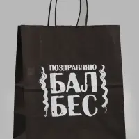 Подарочный пакет &laquo;Поздравляю балбес&raquo;, 24&times;14&times;28 см, крафт