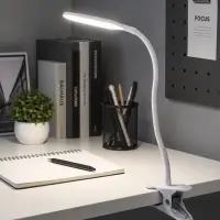 Лампа настольная RISALUX &laquo;Офисный белый&raquo;, светодиодная, на прищепке, от USB, 11&times;7.5&times;60.5 см