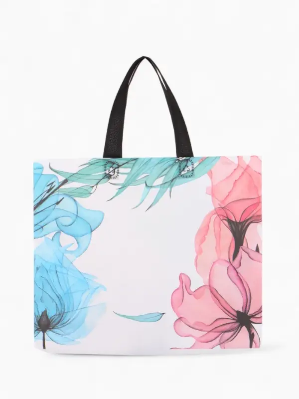 Сумка хозяйственная без застёжки, с цветочным принтом, 32&times;10&times;26 см, разноцветная