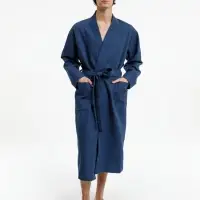Халат вафельный Kimono, темно-синий, размер XL/XXL