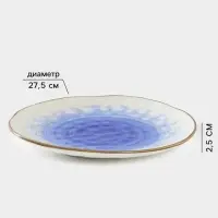 Тарелка Доляна &laquo;Космос&raquo;, d=27.5 см, фарфор, белая, синяя