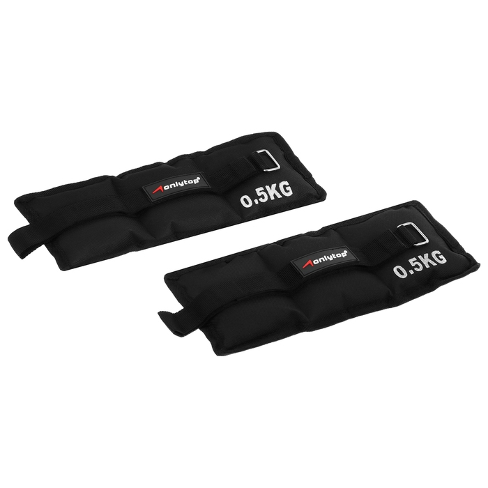 Утяжелители ONLYTOP, 2 шт. х 0,5 кг, цвет чёрный Утяжелители ONLYTOP, 2 шт. х 0,5 кг, цвет чёрный