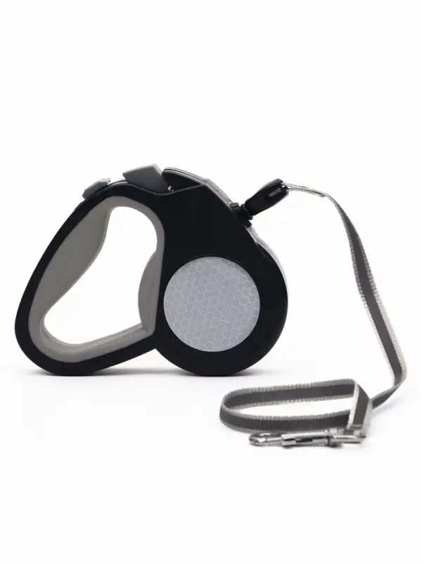 Рулетка &laquo;Пижон&raquo;, 3 м, до 15 кг, трос, светоотражающая, прорезиненная ручка, серая