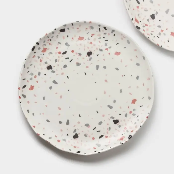 Тарелки Magistro Terazzo, d=27 см, набор 2 шт., фарфор, белые