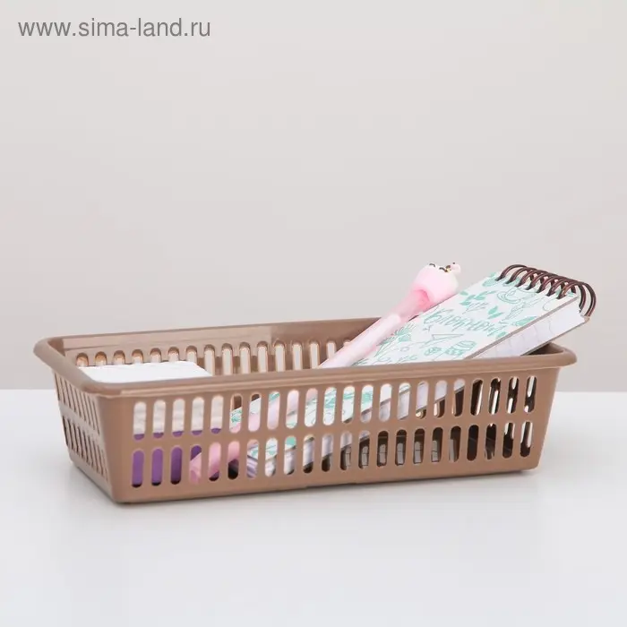 Корзина для хранения Полимербыт, пластик, 20×10×4.8 см, МИКС Корзина для хранения Полимербыт, пластик, 20×10×4.8 см, МИКС